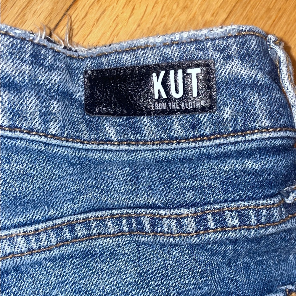 Kut from the Kloth Blue Distressed Jean Shorts - Picture 6 of 10